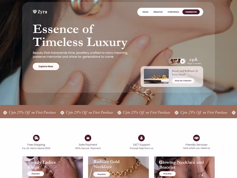 Cover image for Zyra Jewellery Website Design
