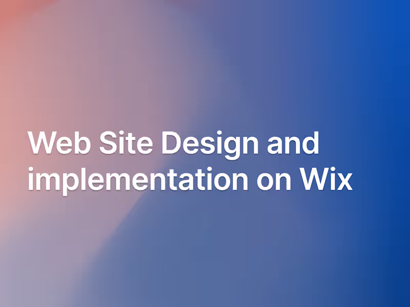 Cover image for Website Creation with Wix