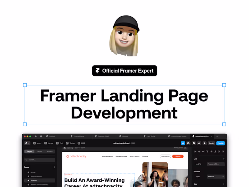 Cover image for Framer • Landing Page Development