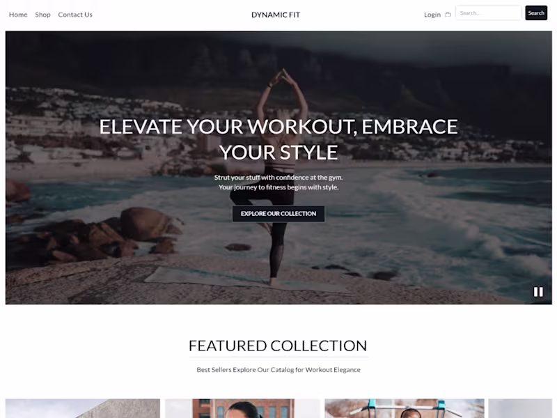 Cover image for Dynamic Fit - Fitness Boutique landing page. (concept)