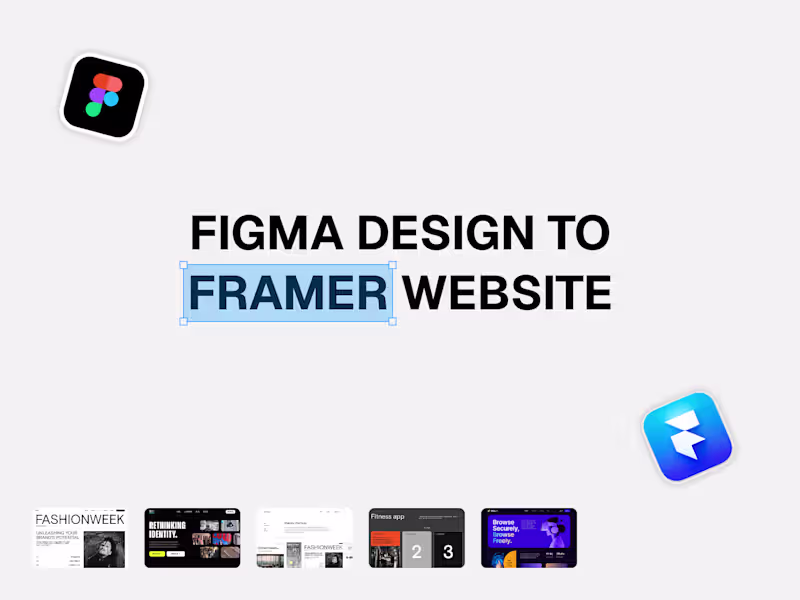 Cover image for Figma Design to Framer Site