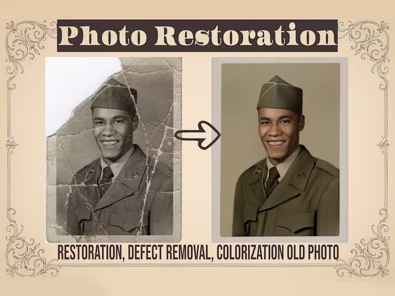 Cover image for Vintage photo restoration: damage removal,