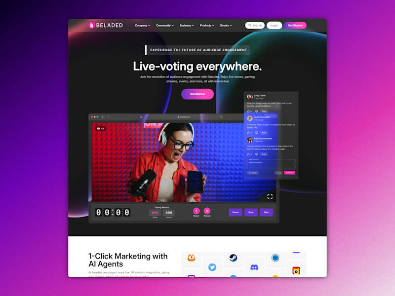 Cover image for Beladed — Live Voting & AI Audience Engagement
