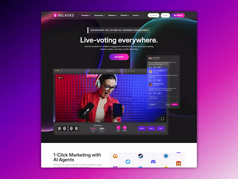 Cover image for Beladed — Live Voting & AI Audience Engagement
