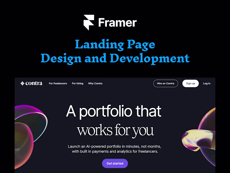 Cover image for Framer Landing Page Creation & Development
