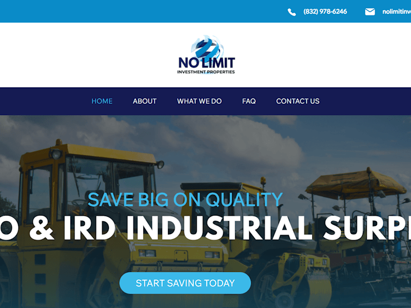 Cover image for HOME | Industrial Surplus Brands | No Limit Investments