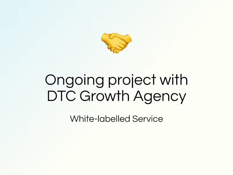 Cover image for Ongoing Project for Growth Agency With E-Commerce Clients