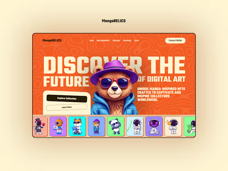 Cover image for MangaRelics - NFT Marketplace & Digital Art Platform Design