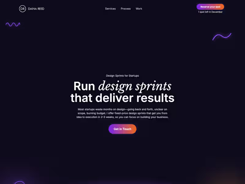 Cover image for Design Sprint Service Website