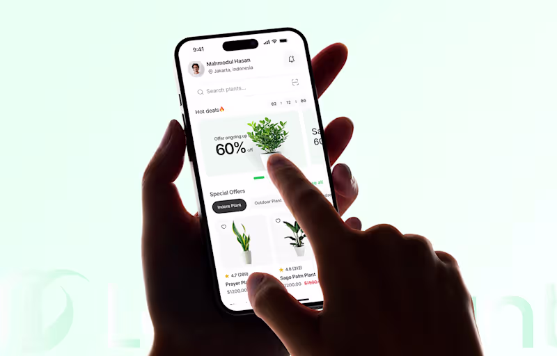 Cover image for Leafy | Plant E-commerce App Design