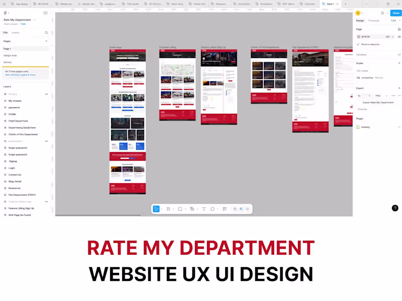 Cover image for RateMyDepartment | Website UI / UX Design