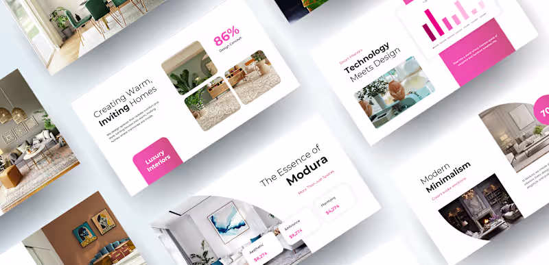 Cover image for Modern Interior Design Pitch Deck for Modura