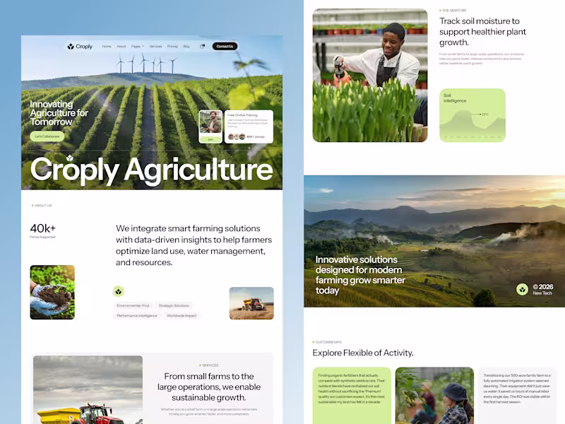 Cover image for Croply – Smart Agriculture & Modern Farming Webflow Website.
