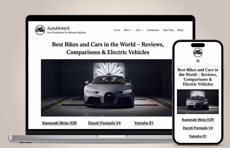 Cover image for "I designed and developed AutoMoterX.com