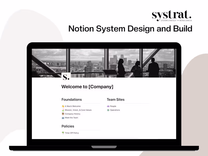 Cover image for 💻 Custom Notion System Build-out | starts at $500