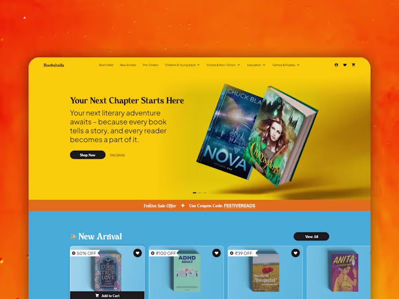 Cover image for Bookshalla - Homepage Design