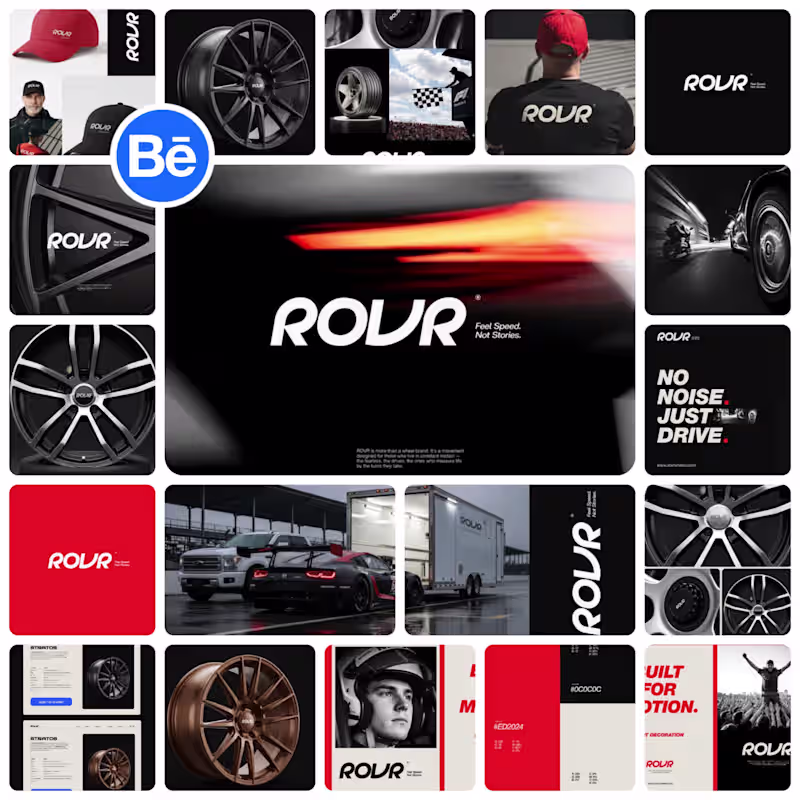 Cover image for Brand identity project from Rovr; a car wheel brand Full cas...