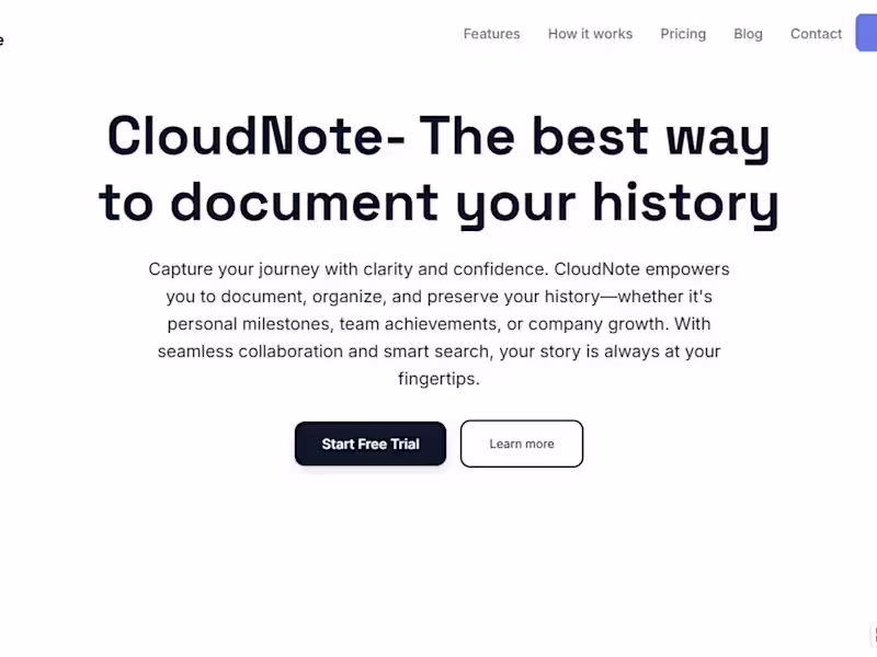 Cover image for Just built this SaaS Landing Page for CloudNote - a note tak...