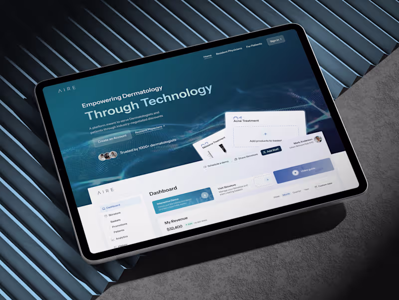 Cover image for Product design for AIRE Health