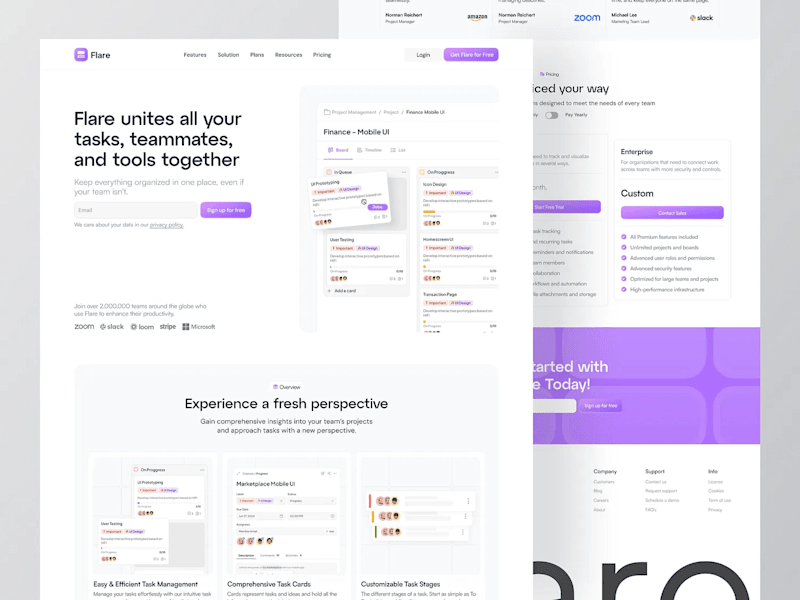 Cover image for Flare - Task Management ⏐ Landing Page