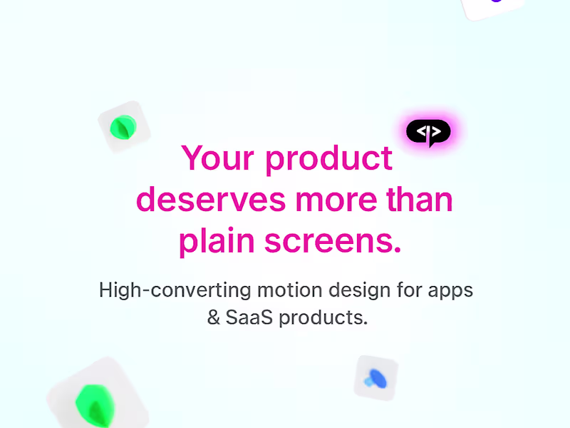 Cover image for Eye-Catching Motion Design for SaaS, Startups & fintech apps 