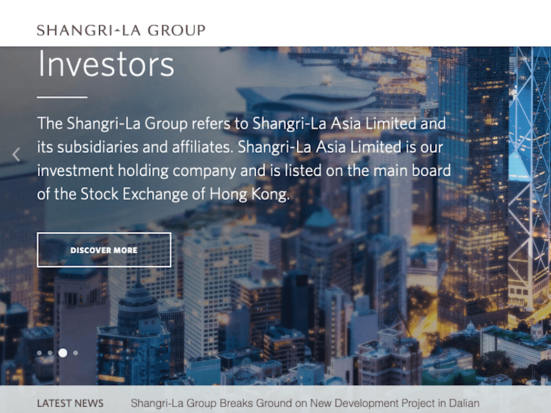 Cover image for Shangri La Group corporate website - JLoh Communications | www.…