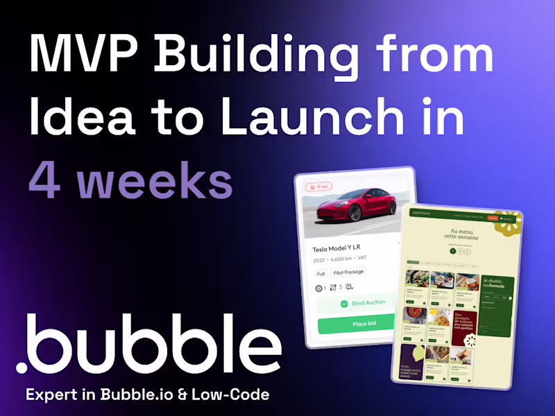 Cover image for 🚀 Build Your MVP from 0 to 1 with a Bubble.io Expert