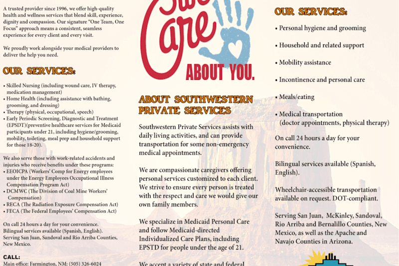 Cover image for Home health care brochure