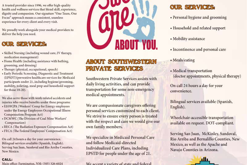 Cover image for Home health care brochure
