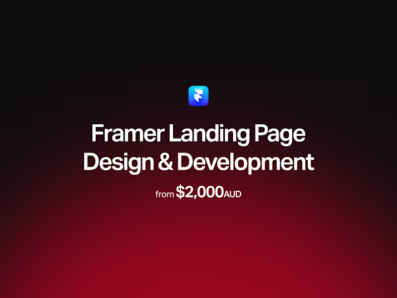 Cover image for Framer - Landing Page Design & Development