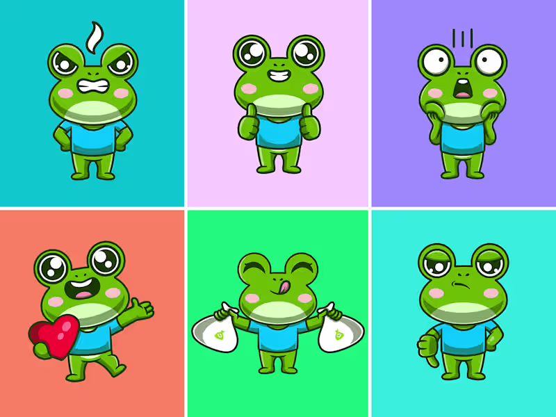 Cover image for Cute frog expression :: Behance