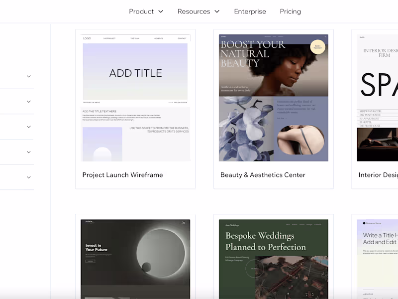 Cover image for WIX Template-Based Design /Refresh