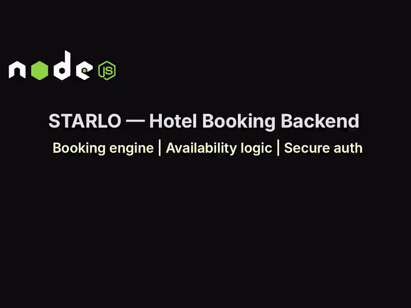 Cover image for Starlo Hotel Booking API Development
