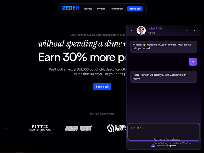 Cover image for Custom AI Agent for  Zedex Infotech