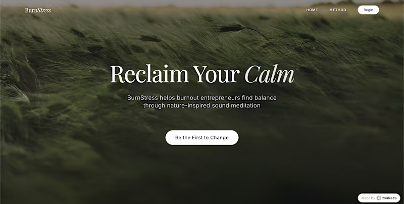 Cover image for BurnStress is a wellness platform offering nature-inspired s...