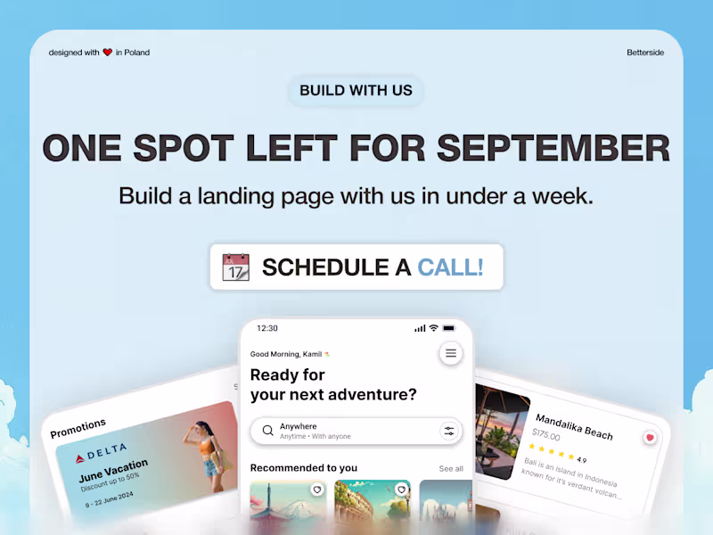 Cover image for Landing page in 1 week - Design + Development