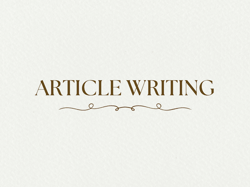 Cover image for Article Writing (minimum of 600 words)