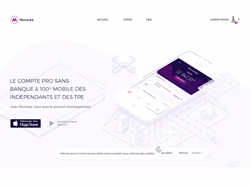 Cover image for Monaize - E-Banking Services for SMEs