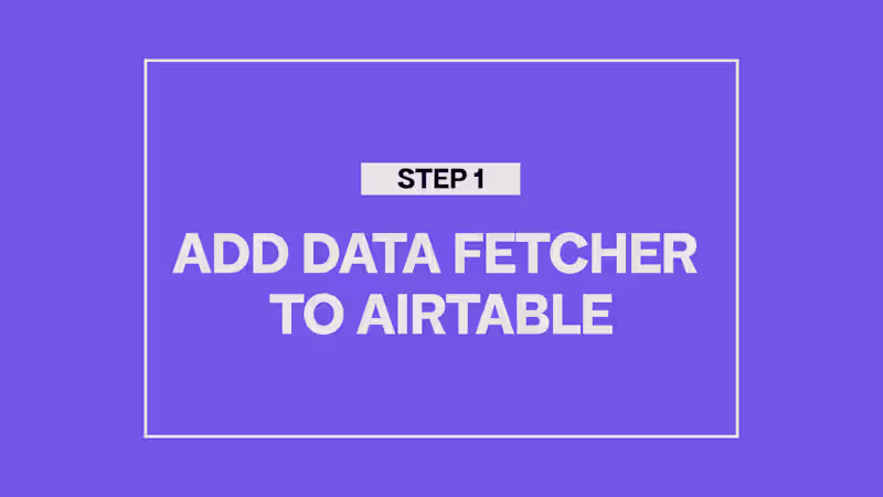 Cover image for Data Fetcher Airtable API - YouTube