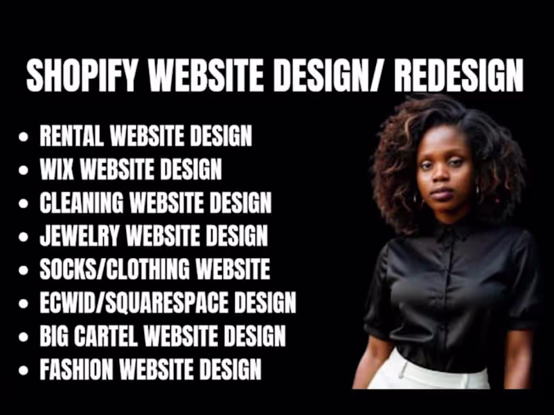 Cover image for I will build design redesign shopify wix ecwid bigcartel website