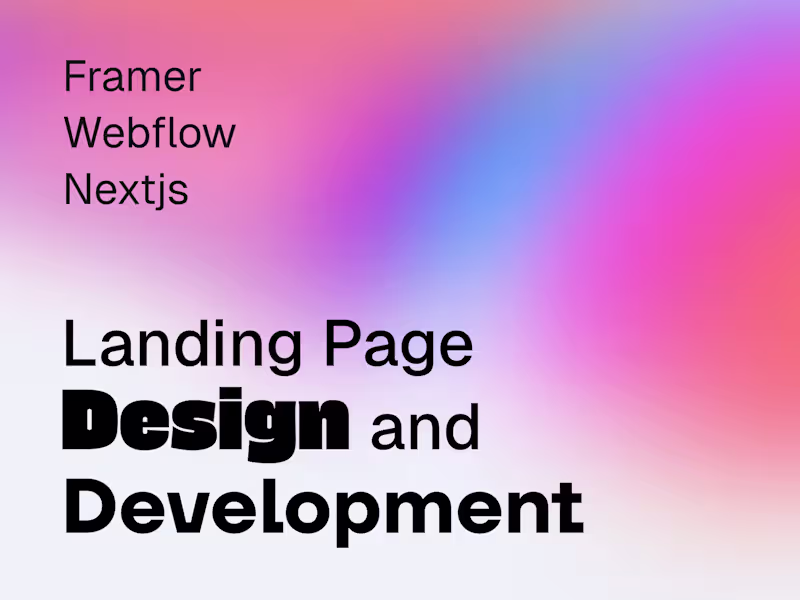 Cover image for Landing Page → Design + Development