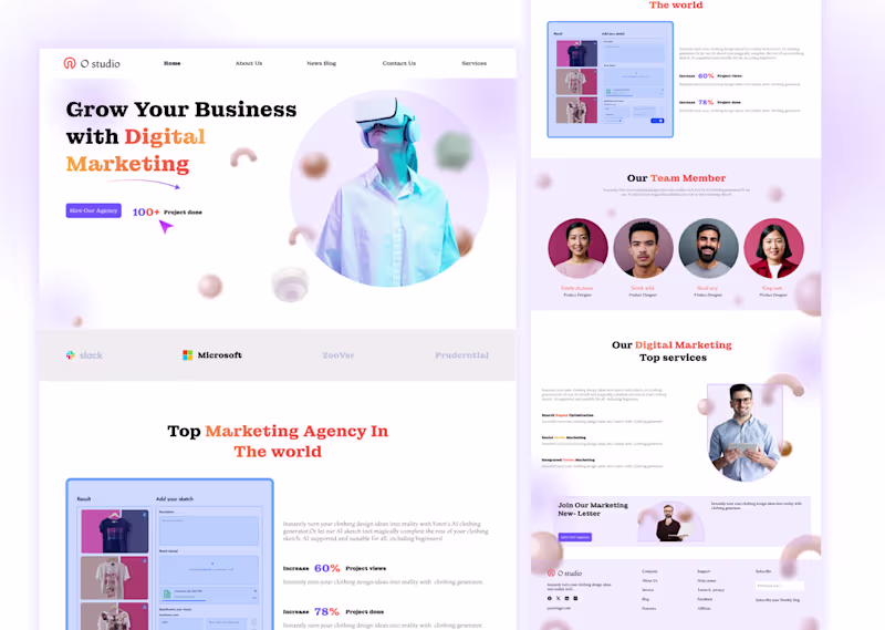 Cover image for Digital Marketing| Digital agency landing page :: Behance