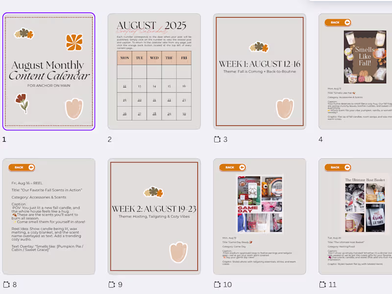 Cover image for Monthly Content Calendar — $400/month