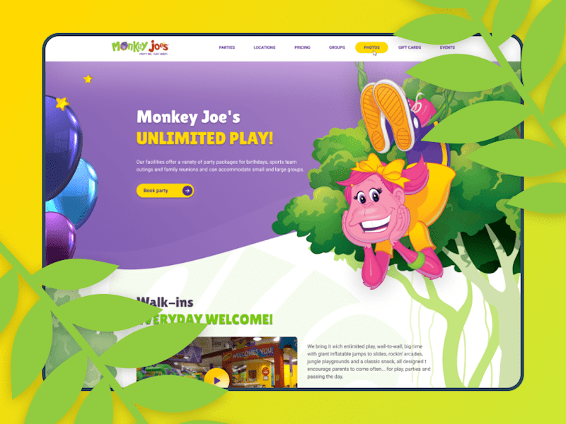 Cover image for Landing Page Design for Monkey Joe's Indoor Entertainment Center