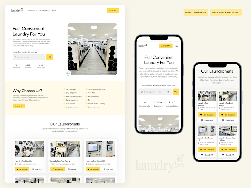Cover image for LaundryBee Website Redesign & Webflow Development