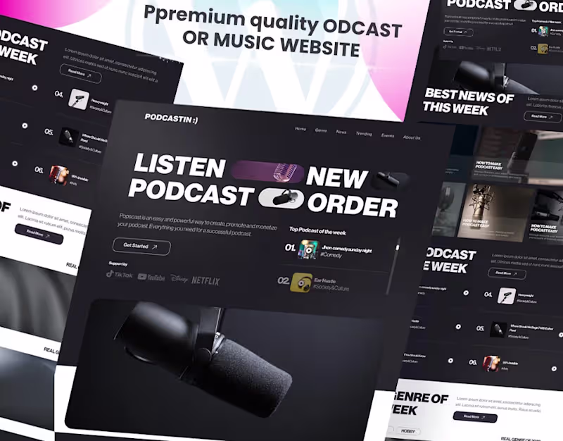 Cover image for Premium Podcast / Music Website Design