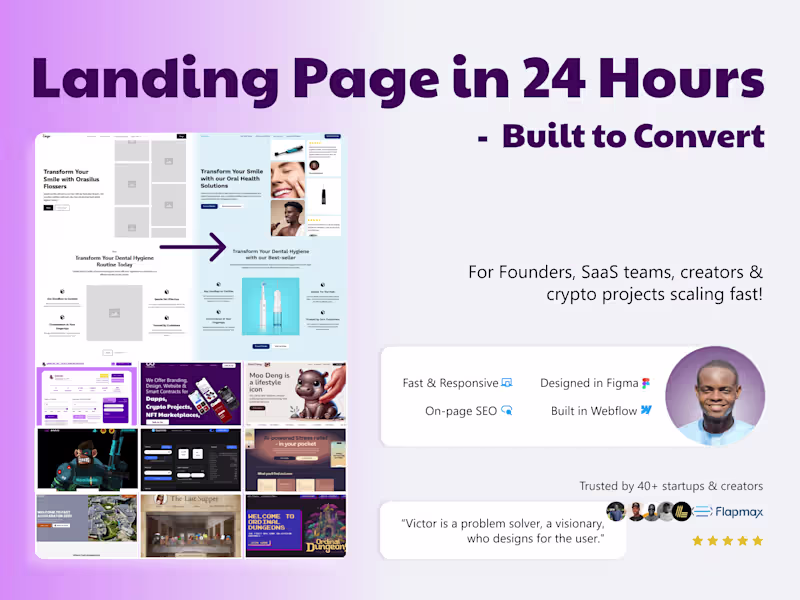 Cover image for Get a high-converting Landing Page Design in 24 Hours - $200