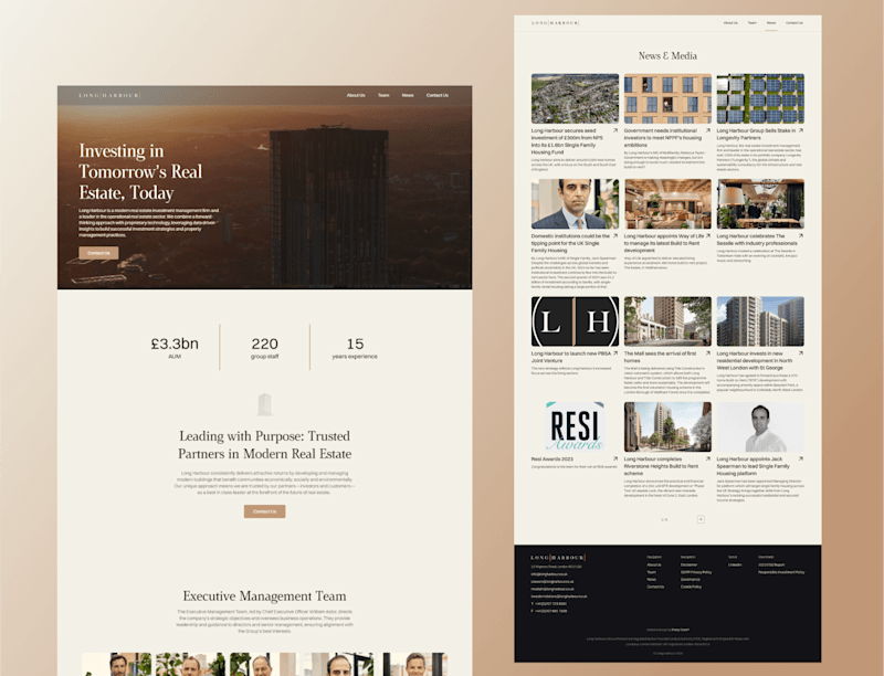 Cover image for Long Harbour website - Figma to Webflow, CMS Blog implementation