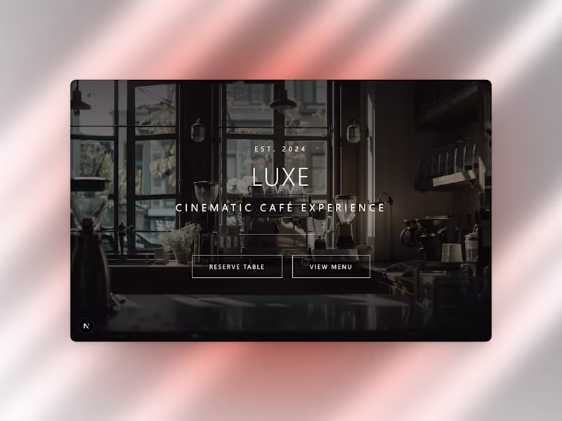 Cover image for LUXE - Cinematic Café Website