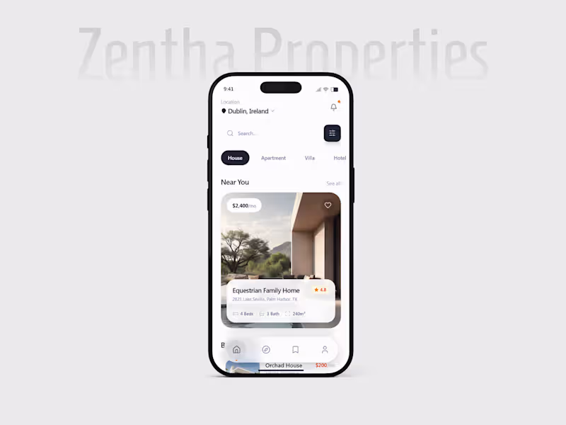 Cover image for Zentha Properties | Real estate Project Mobile App UI design...